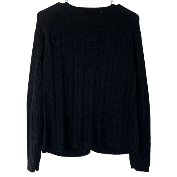 Y2K Tiara Int. Christmas Cable Knit Cardigan Dove Sweater Size Large - Picture 2 of 10